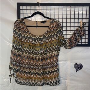 Sara Michelle Multicolor Chevron Blouse
